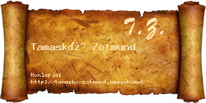 Tamaskó Zotmund névjegykártya